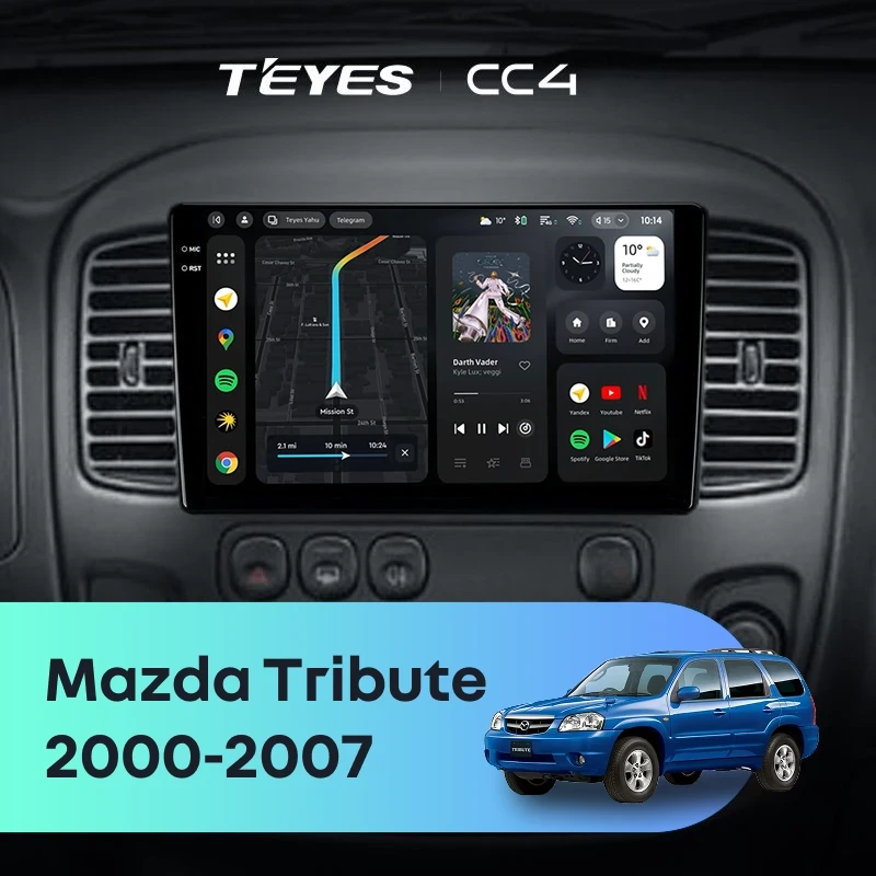 Штатная магнитола Teyes CC4 8/128 Mazda Tribute (2000-2007)
