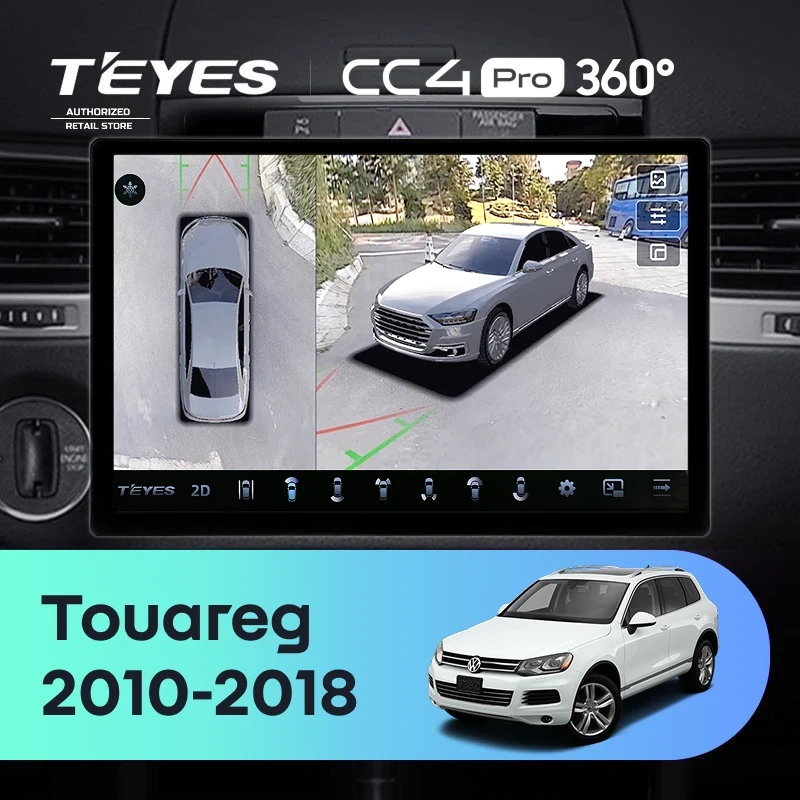 Штатная магнитола Teyes CC4 Pro 360 12/256 Volkswagen Touareg FL NF (2010-2018) (13")
