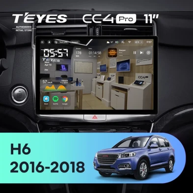 Штатная магнитола Teyes CC4 Pro 12/256 Haval H6 (2016-2018) (11")