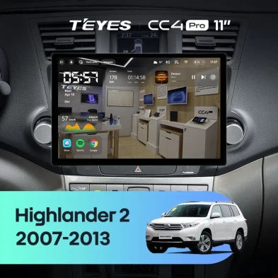 Штатная магнитола Teyes CC4 Pro 8/128 Toyota Highlander 2 XU40 (2007-2013) F2 (11")