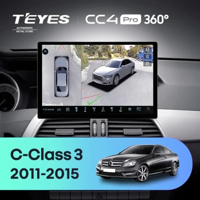 Штатная магнитола Teyes CC4 Pro 360 8/128 Mercedes-Benz C-Class W204 C204 S204 (2011-2015) (11")