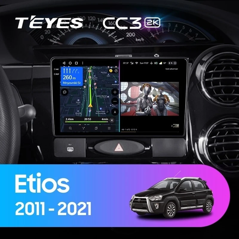 Штатная магнитола Teyes CC3 2K 6/128 Toyota Etios (2011-2021)