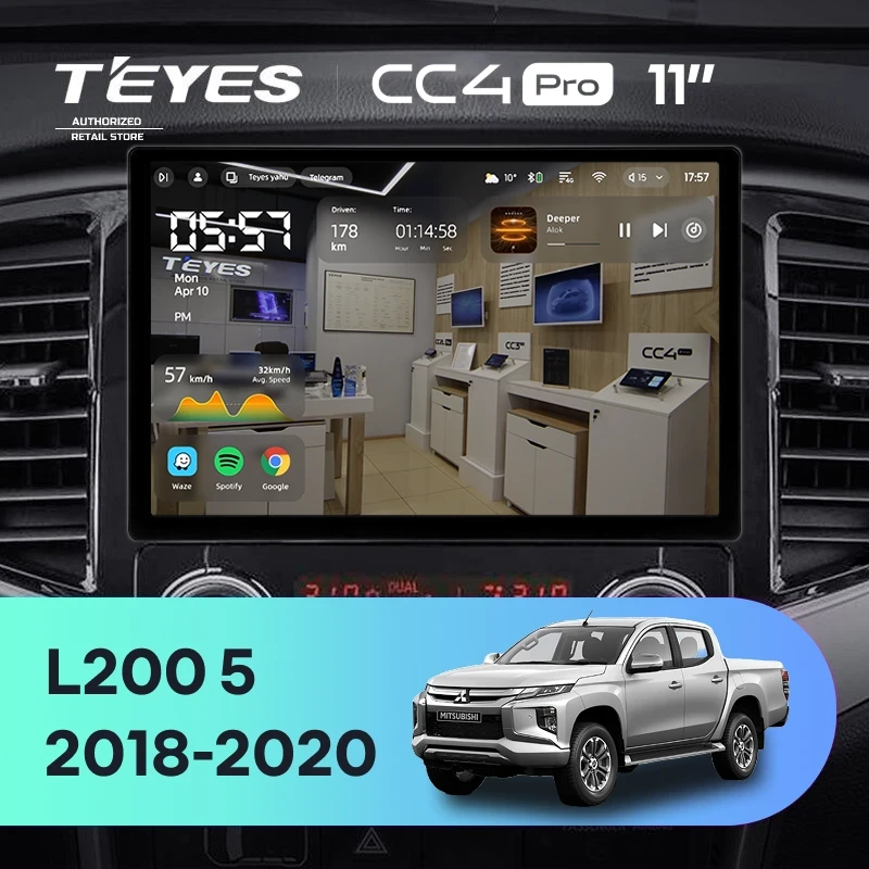 Штатная магнитола Teyes CC4 Pro 12/256 Mitsubishi L200 5 (2018-2020) F1 (11")