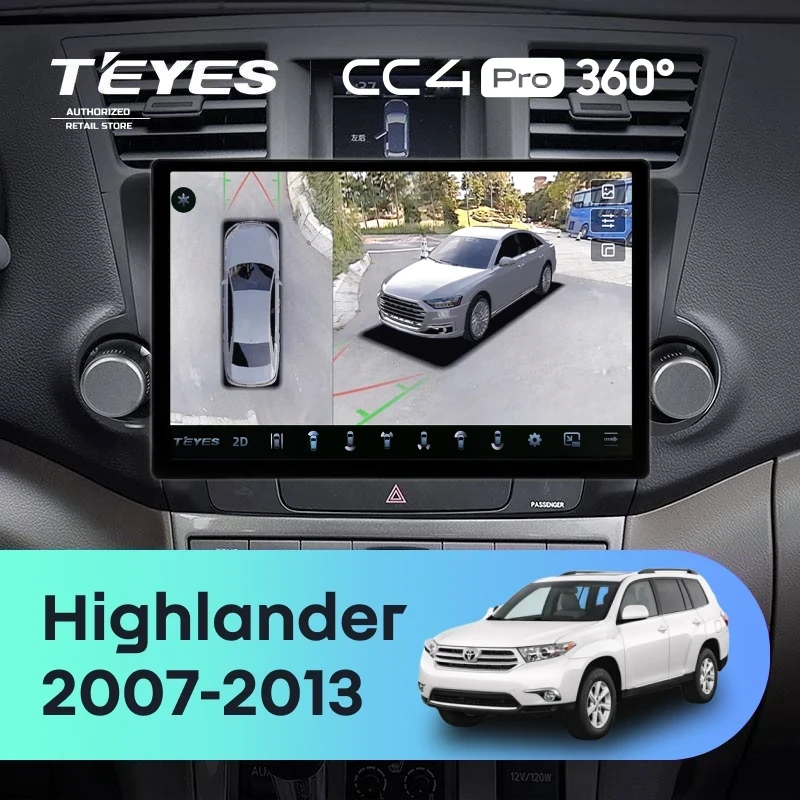 Штатная магнитола Teyes CC4 Pro 360 8/128 Toyota Highlander 2 XU40 (2007-2013) F1 (11")