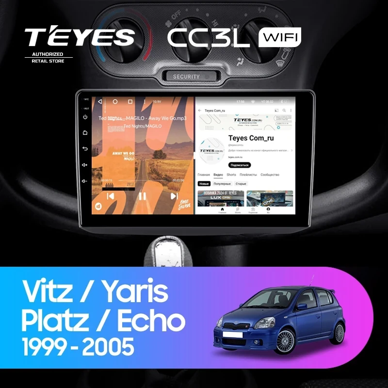 Штатная магнитола Teyes CC3L WiFi 2/32 Toyota Echo (1999-2005) F1