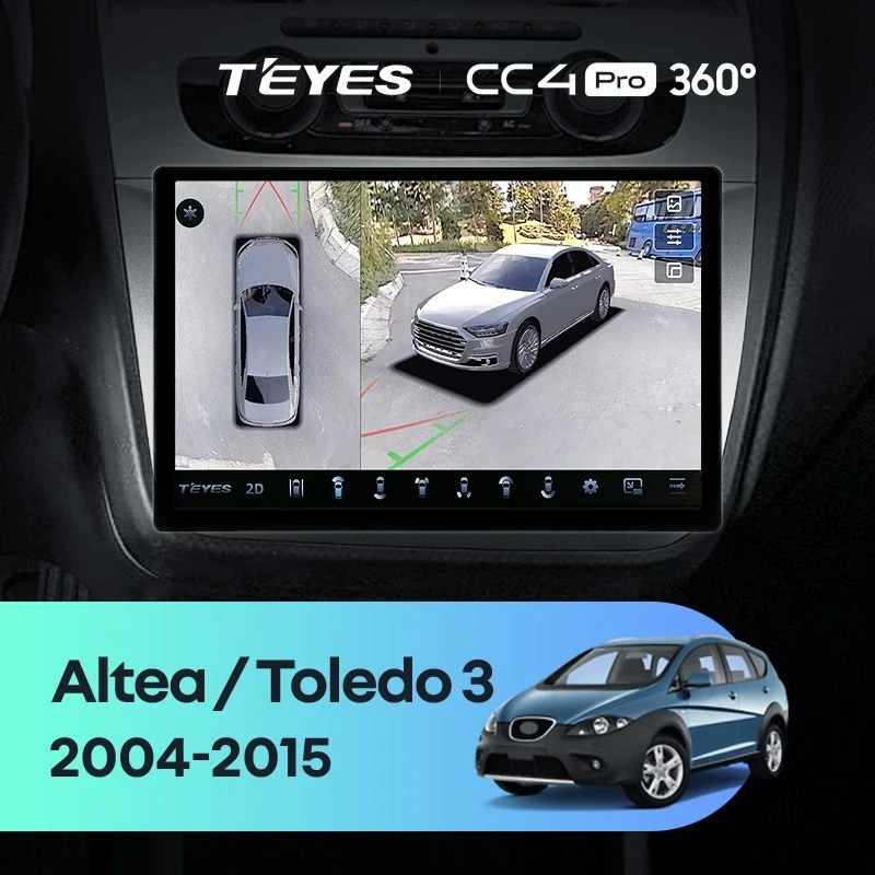 Штатная магнитола Teyes CC4 Pro 360 8/128 Seat Altea (2004-2015) (11")