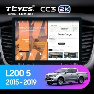 Штатная магнитола Teyes CC3 2K 4/32 Mitsubishi L200 5 (2015-2019) кондиционер F1 (13")