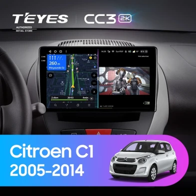 Штатная магнитола Teyes CC3 2K 360 6/128 Citroen C1 (2005-2014)