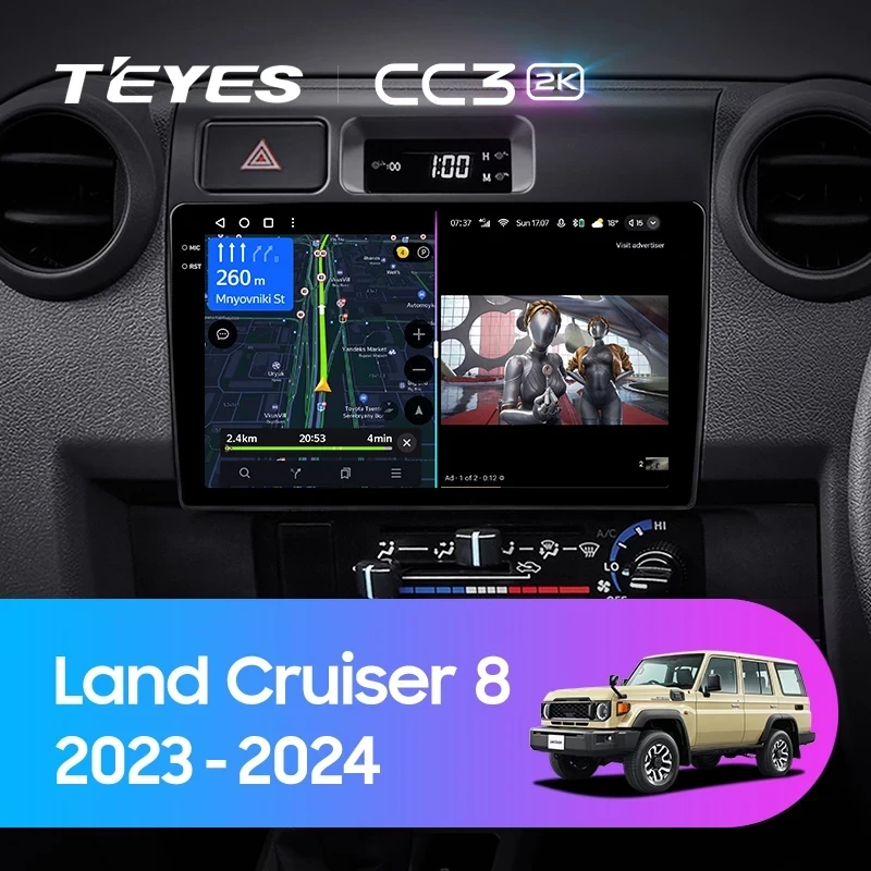Штатная магнитола Teyes CC3 2K 4/64 Toyota Land Cruiser 8 J70 70 (2023-2024)