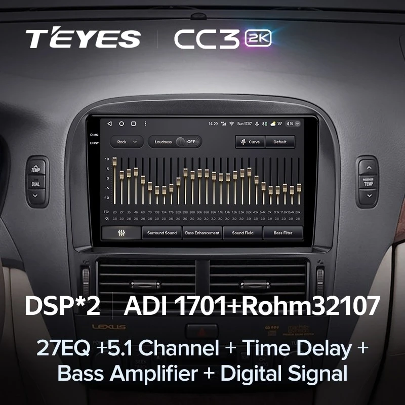 Штатная магнитола Teyes CC3 2K 4/64 Lexus LS430 XF30 (2000-2006) F2
