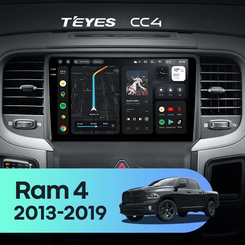 Штатная магнитола Teyes CC4 8/128 Dodge Ram 4 DJ DS (2013-2019) F2