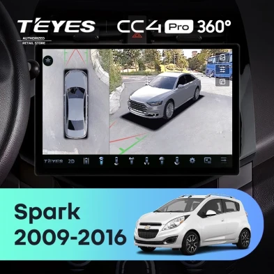 Штатная магнитола Teyes CC4 Pro 360 12/256 Chevrolet Spark M300 (2009-2016) F1 (13")