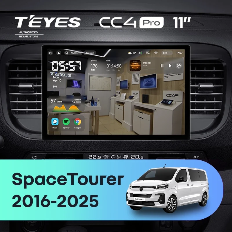 Штатная магнитола Teyes CC4 Pro 8/128 Citroen SpaceTourer (2016-2026) (11")