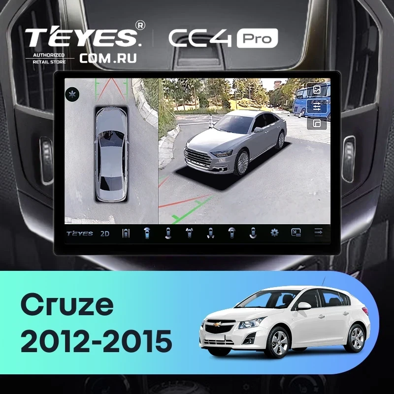 Штатная магнитола Teyes CC4 Pro 360 12/256 Chevrolet Cruze J300 J308 (2012-2015) F2 (11") (черная)