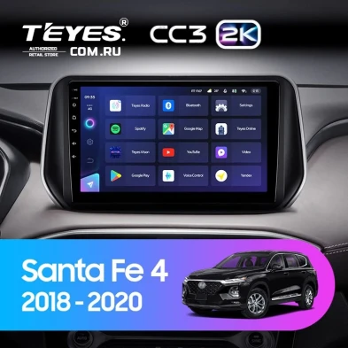 Штатная магнитола Teyes CC3 2K 4/64 Hyundai Santa Fe 4 (2018-2020)