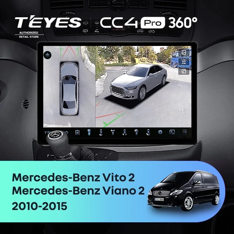 Штатная магнитола Teyes CC4 Pro 360 12/256 Mercedes-Benz Vito W639 (2010-2015) (13")