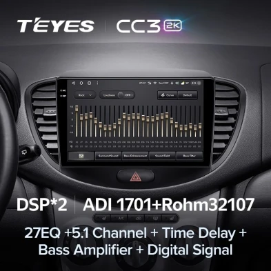 Штатная магнитола Teyes CC3 2K 4/32 Hyundai i10 (2007-2013)