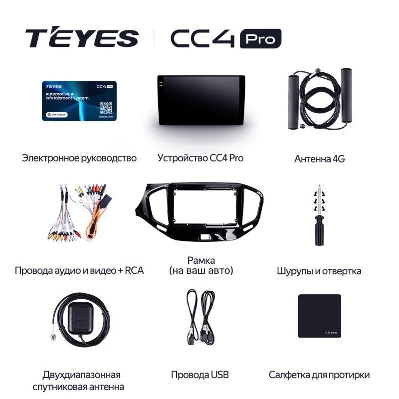 Штатная магнитола Teyes CC4 Pro 8/128 Toyota Harrier 2 (2003-2009) F2
