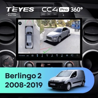 Штатная магнитола Teyes CC4 Pro 360 12/256 Citroen Berlingo 2 B9 (2008-2019) (13")
