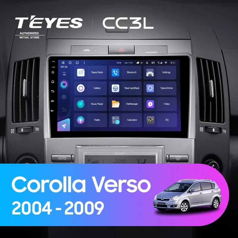Штатная магнитола Teyes CC3L 4/32 Toyota Corolla Verso AR10 (2004-2009) F2