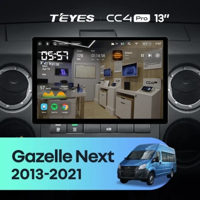 Штатная магнитола Teyes CC4 Pro 12/256 для GAZ Gazelle Next (2013-2021) F1 (13")