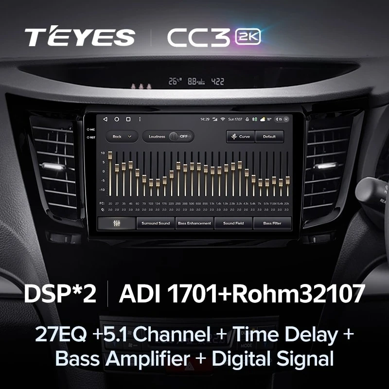 Штатная магнитола Teyes CC3 2K 360 6/128 Subaru Outback 4 BR (2009-2014) Правый руль