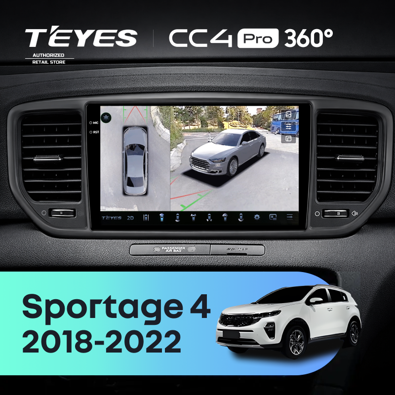 Штатная магнитола Teyes CC4 Pro 360 12/256 Kia Sportage 4 (2018-2022) Тип-B (черная)