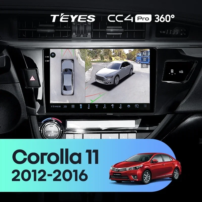 Штатная магнитола Teyes CC4 Pro 360 12/256 Toyota Corolla (2012-2016) Тип-A
