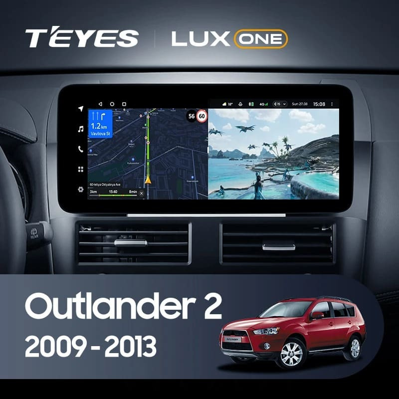 Штатная магнитола Teyes LUX ONE 4/64 Mitsubishi Outlander 2 CW0W (2009-2013) Тип-A