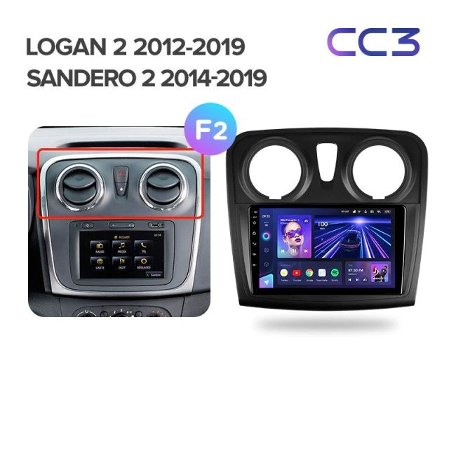 Штатная магнитола Teyes CC3 4/32 Renault Logan 2 (2012-2022) F2