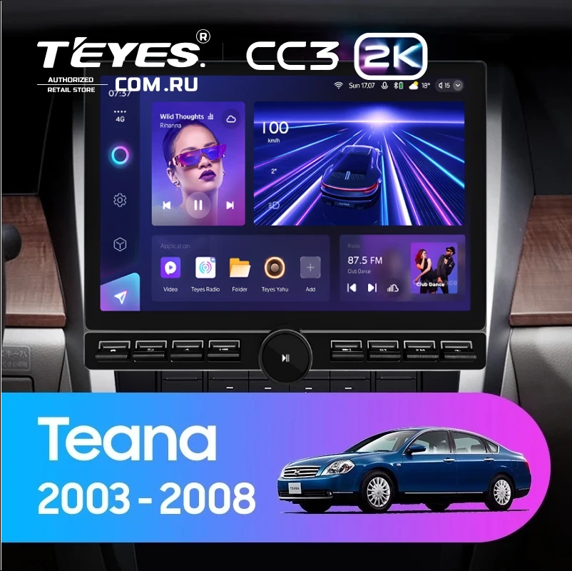 Штатная магнитола Teyes CC3 2K 6/128 Nissan Teana J31 (2003-2008) F2 (13" с кнопками)