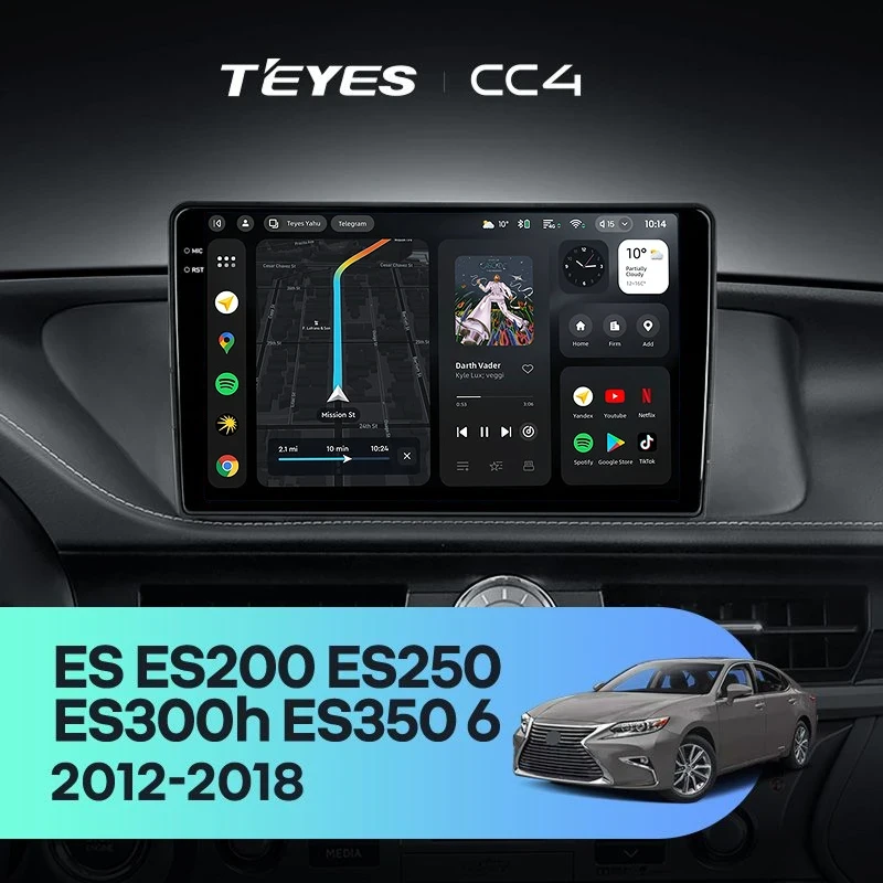 Штатная магнитола Teyes CC4 6/64 Lexus ES ES200 ES250 ES300h ES350 XV60 VI (2012-2018) Тип-A