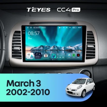 Штатная магнитола Teyes CC4 Pro 12/256 Nissan March 3 K12 (2002-2010)