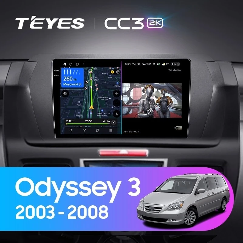 Штатная магнитола Teyes CC3 2K 4/64 Honda Odyssey 3 RL3 RL4 (2003-2008)