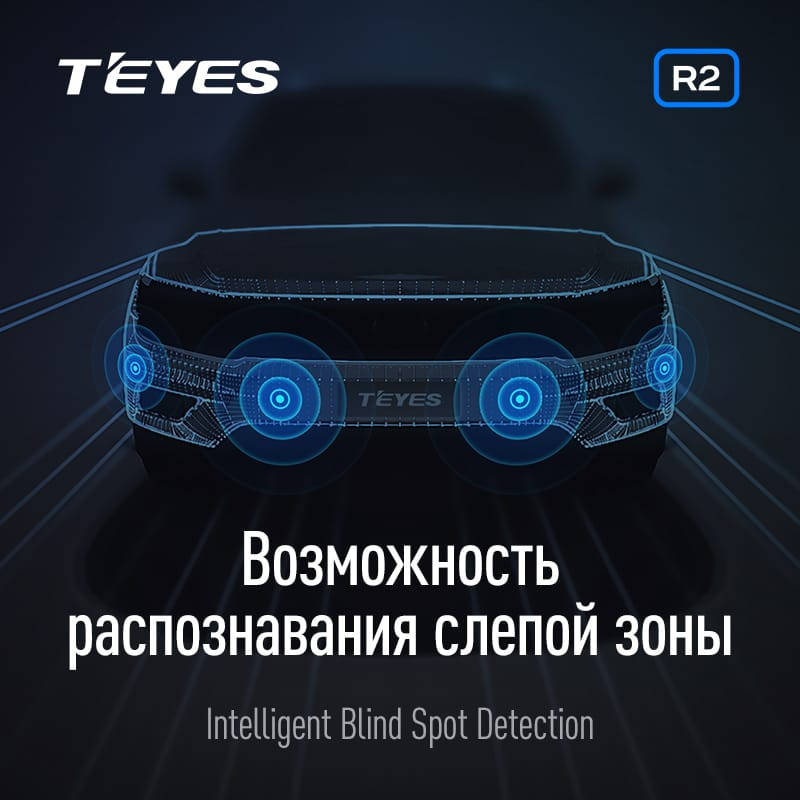 Передние и задние парктроники Teyes R2 для CC4 Pro / CC4 / CC4L / CC3 2K / CC3 / CC3L / CC2 Plus / SPRO Plus / TPRO2 / LUX ONE (Белые) 8-датчиков