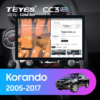 Штатная магнитола Teyes CC3 2K 360 6/128 SsangYong Korando Sports (2005-2017) (13")