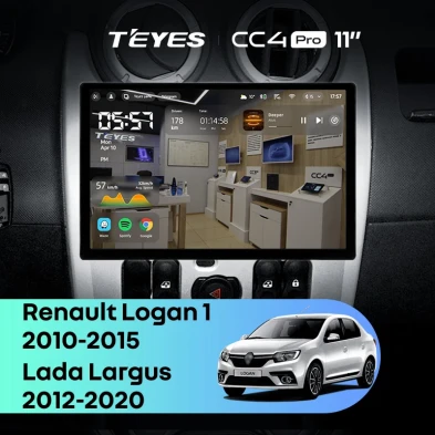 Штатная магнитола Teyes CC4 Pro 8/128 Lada Largus (2012-2020) (11")