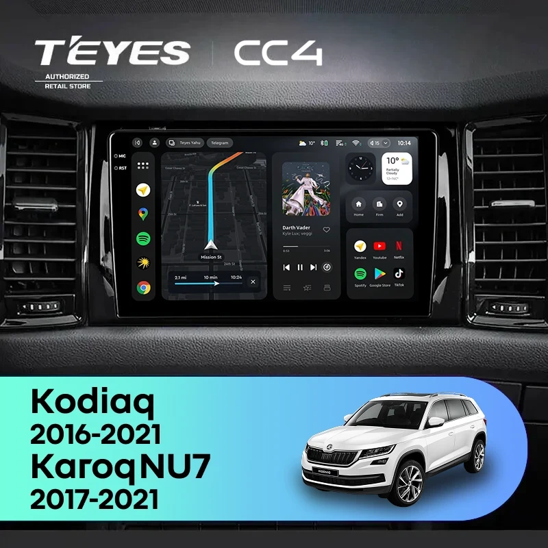Штатная магнитола Teyes CC4 8/128 Skoda Kodiaq (2016-2021) F2