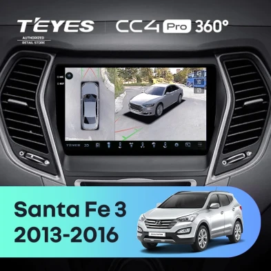 Штатная магнитола Teyes CC4 Pro 360 12/256 Hyundai Santa Fe 3 (2013-2016) Тип-B