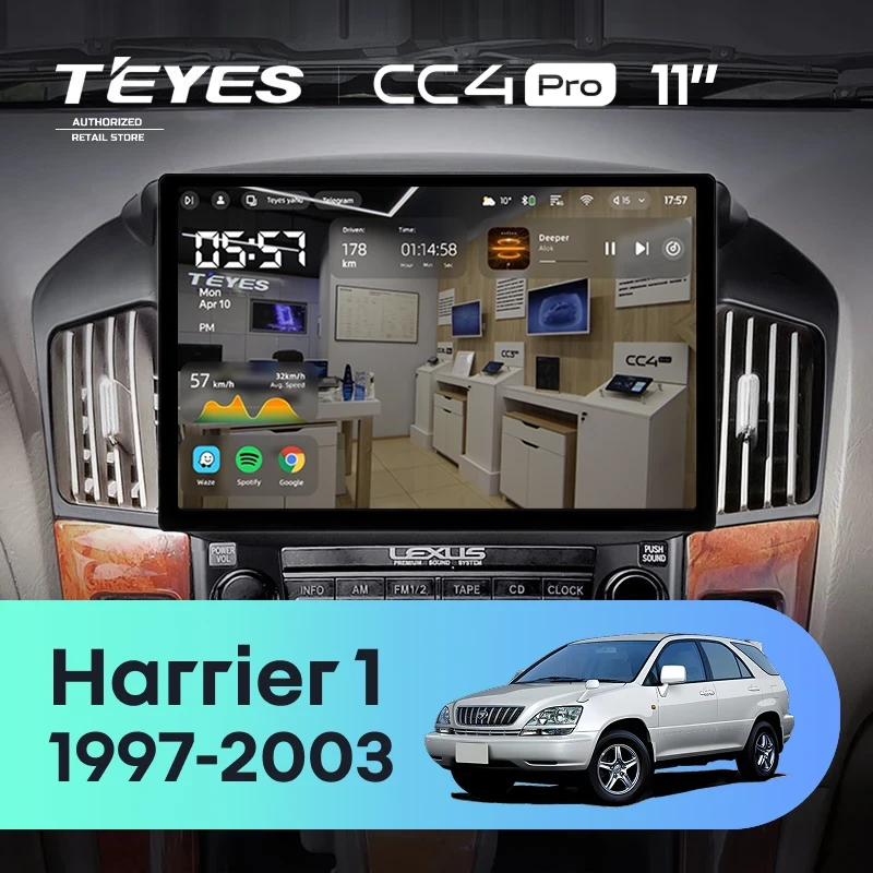 Штатная магнитола Teyes CC4 Pro 12/256 Toyota Harrier 1 (XU10) (1997-2003) F1 (11")