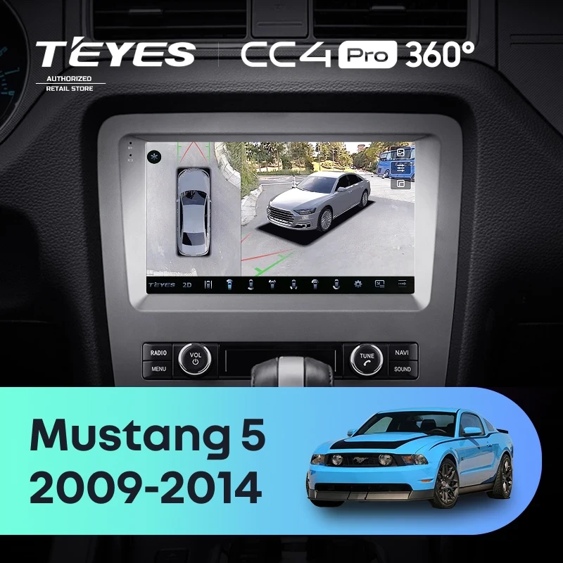 Штатная магнитола Teyes CC4 Pro 360 12/256 Ford Mustang 5 S-197 (2009-2014) F2