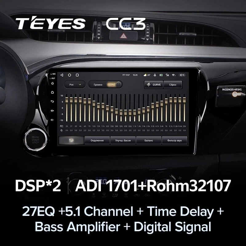 Штатная магнитола Teyes CC3 4/32 Toyota Hilux Pick Up (2015-2020)