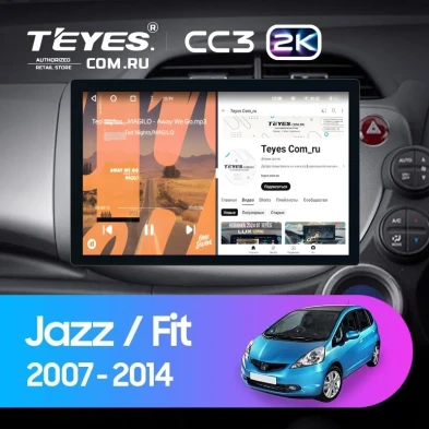 Штатная магнитола Teyes CC3 2K 4/64 Honda Fit GE GP GE (2007-2014) Правый руль (11")