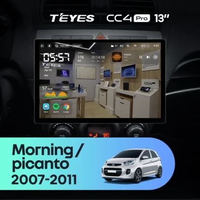 Штатная магнитола Teyes CC4 Pro 12/256 Kia Picanto (2007-2011) (13")