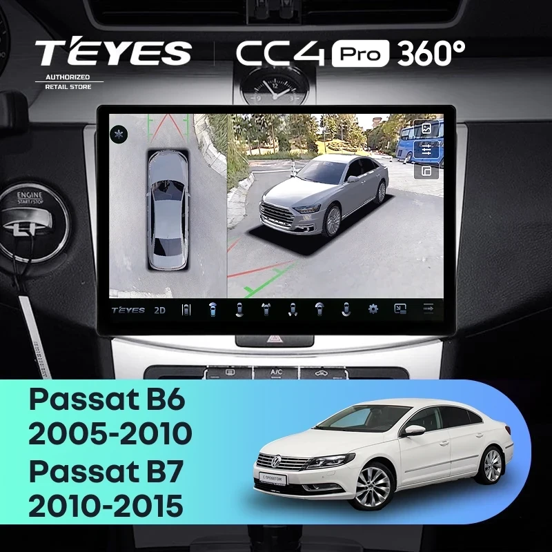 Штатная магнитола Teyes CC4 Pro 360 12/256 Volkswagen Passat B6 (2005-2010) (11")