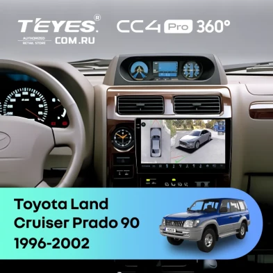 Штатная магнитола Teyes CC4 Pro 360 8/128 Toyota Land Cruiser Prado 90 (1996-2002)