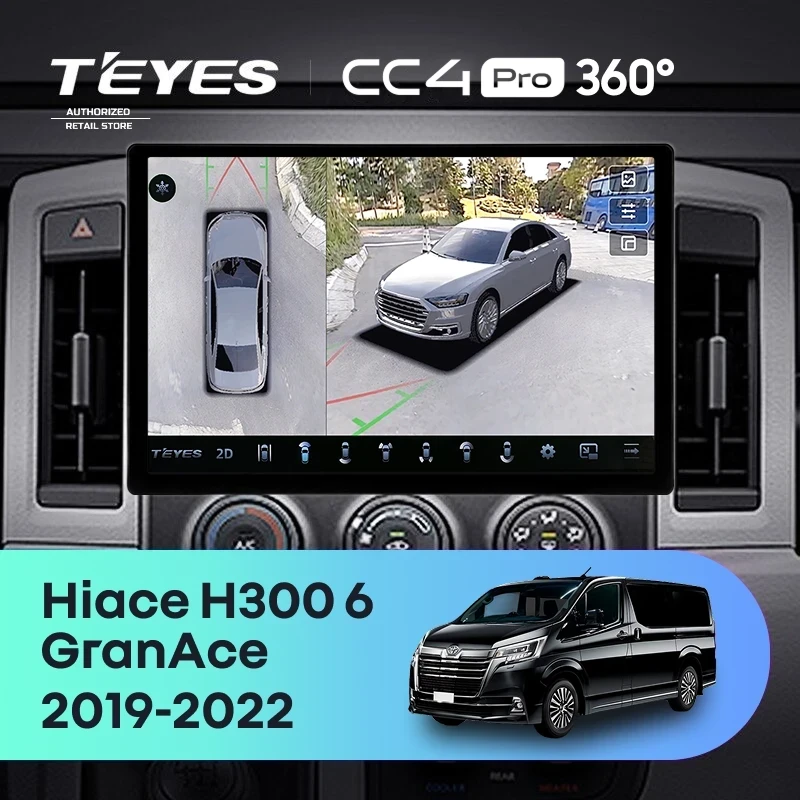 Штатная магнитола Teyes CC4 Pro 360 12/256 Toyota Hiace H300 VI (2019-2022) Тип-A (13")