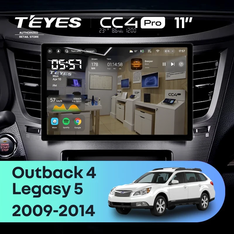 Штатная магнитола Teyes CC4 Pro 12/256 Subaru Outback 4 (2009-2014) (11")