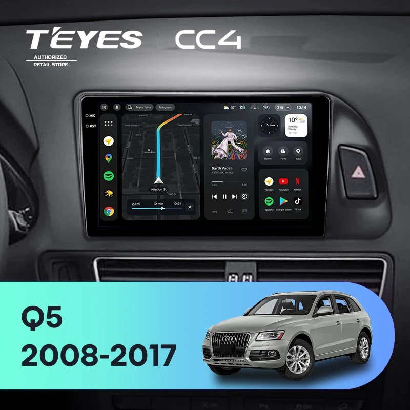 Штатная магнитола Teyes CC4 8/128 Audi Q5 8R (2008-2017) Тип-A