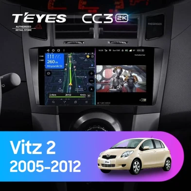Штатная магнитола Teyes CC3 2K 4/32 Toyota Vitz 2 XP90 (2005-2012) F2